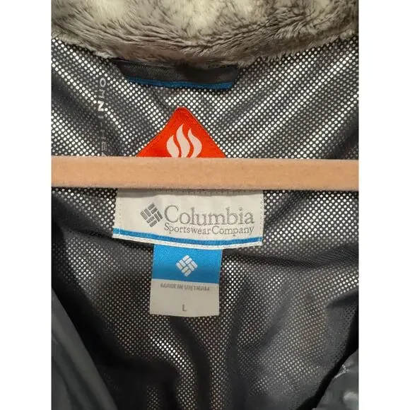 Columbia Omni-Heat Silver Gray Quilted Puffer Coat Size Large - Picture 4 of 8